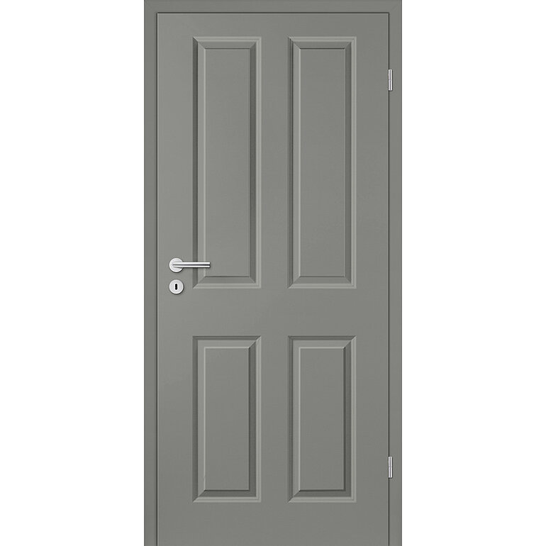 Produktbild: Zimmertür Lack Titangrau ähnlich RAL 7037 4 Füllungen TG Röhrenspan KK1