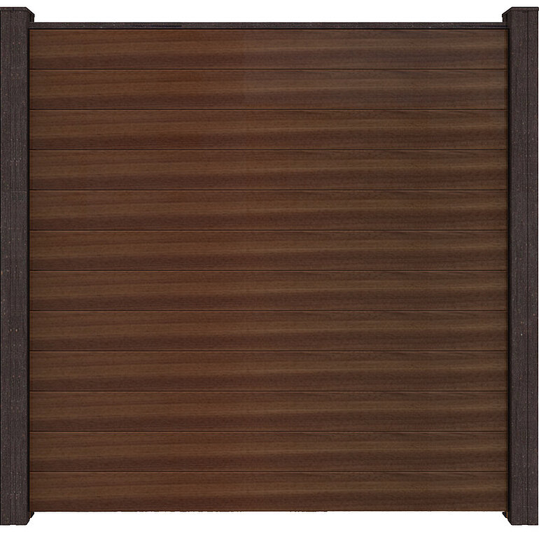 Produktbild: Sichtschutzzaun BPC coextrudiert Walnuss "Tudo"