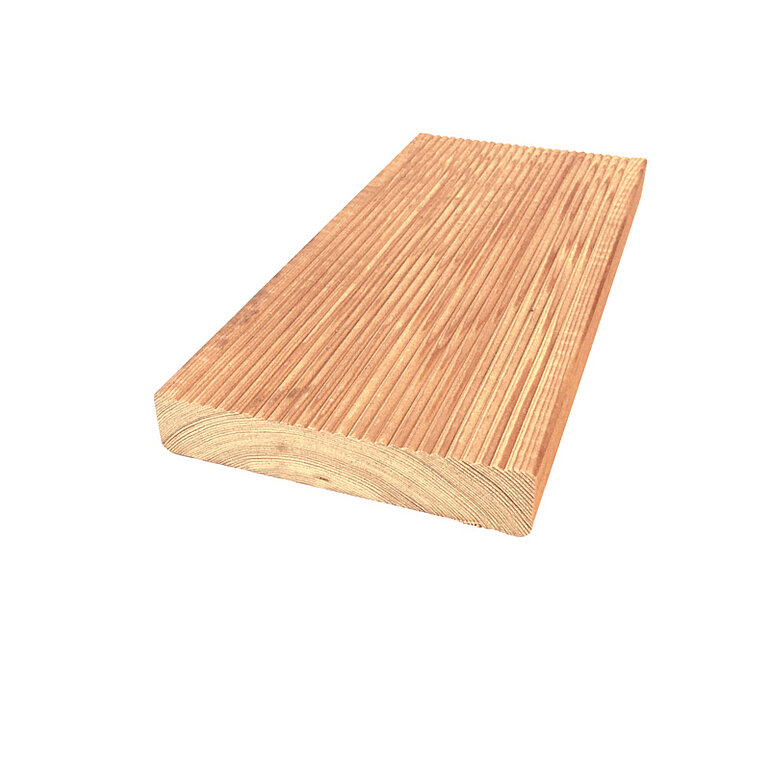 Produktbild: Terrassendiele sibirische Lärche unbehandelt beidseitig geriffelt - 27 x 142 mm