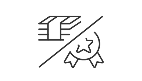 Icon von einem Geldbündelt & Medaille stehend für ein gutes Preis-Leistungs-Verhältnis