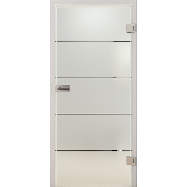 Produktbild: Ganzglastür Satiniert 4 Linien "Kristall"