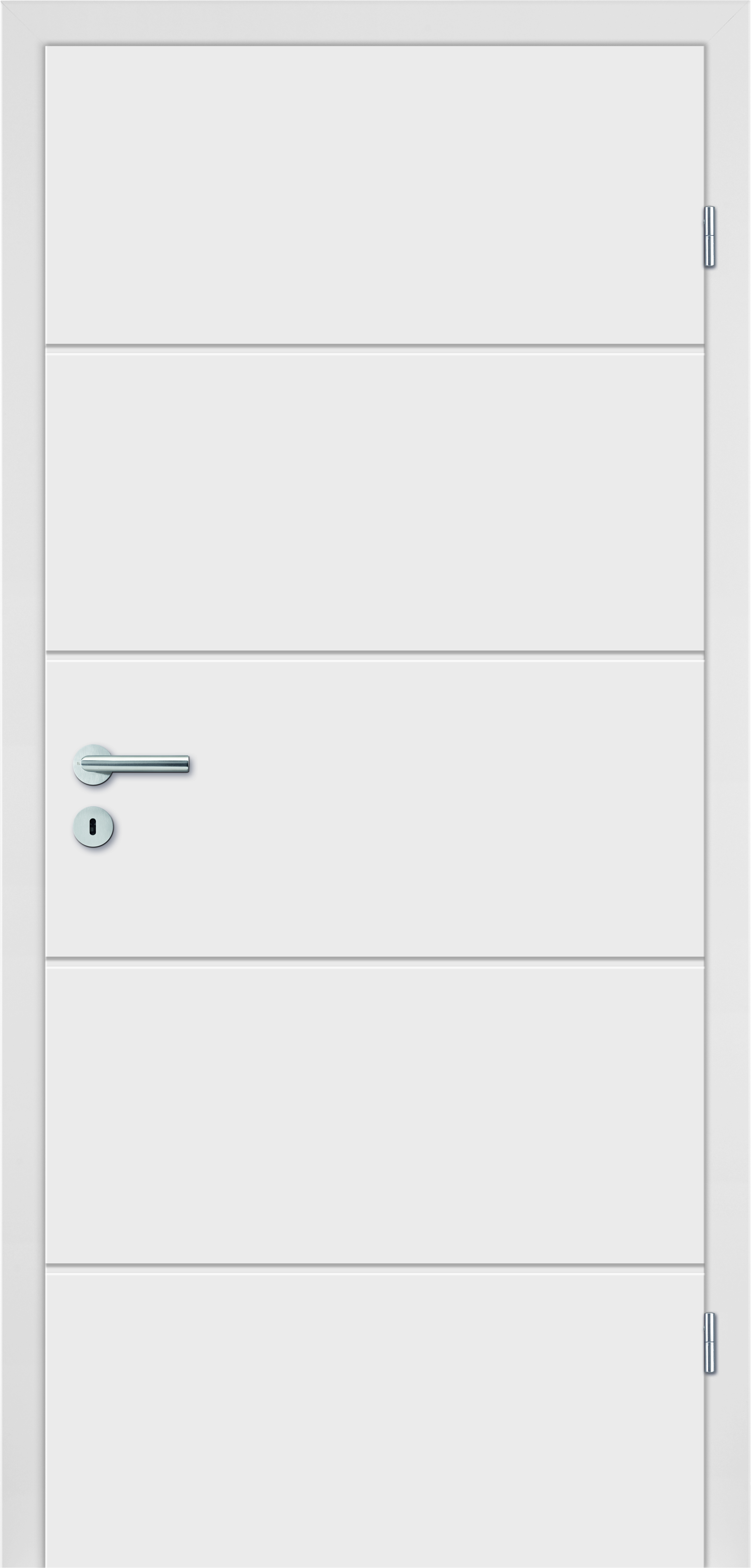 Lacktür mit vier Rillen