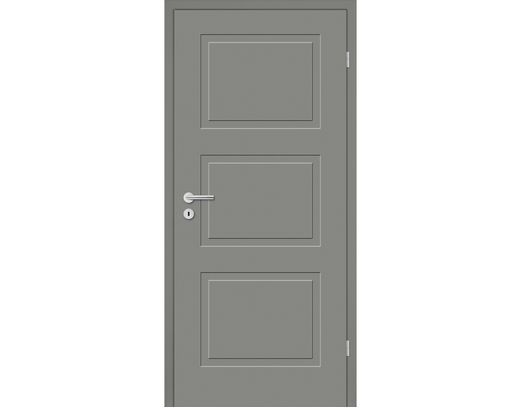 Produktbild: Zimmertür Lack Titangrau ähnlich RAL 7037 3 Füllungen FG Röhrenspan KK1